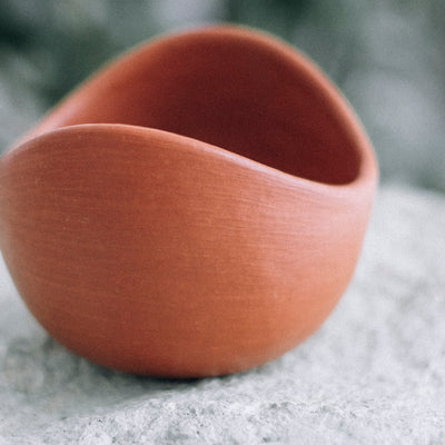 Curved Bowls Set, Red Clay