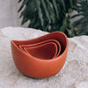 Curved Bowls Set, Red Clay