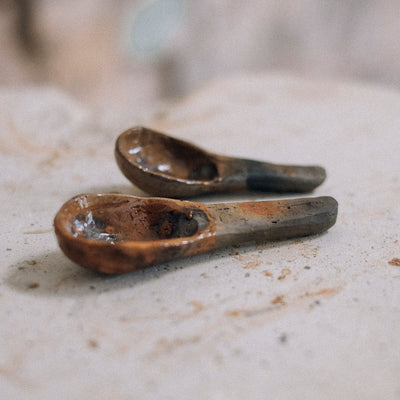 Mini Spoon, Crackling Glaze