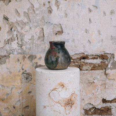 Flower Vase, Crackling Glaze