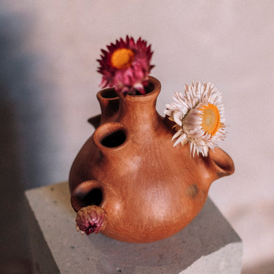 Small Flower Vases, Pink Clay
