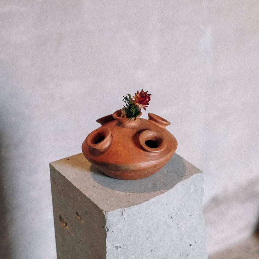 Small Flower Vases, Pink Clay